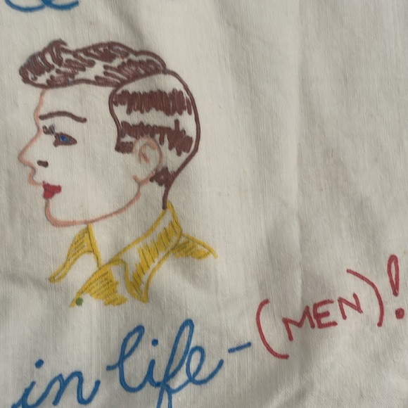 Vintage Handmade Upcycled Pillowcase Aprons His and Hers - Picture 6 of 12